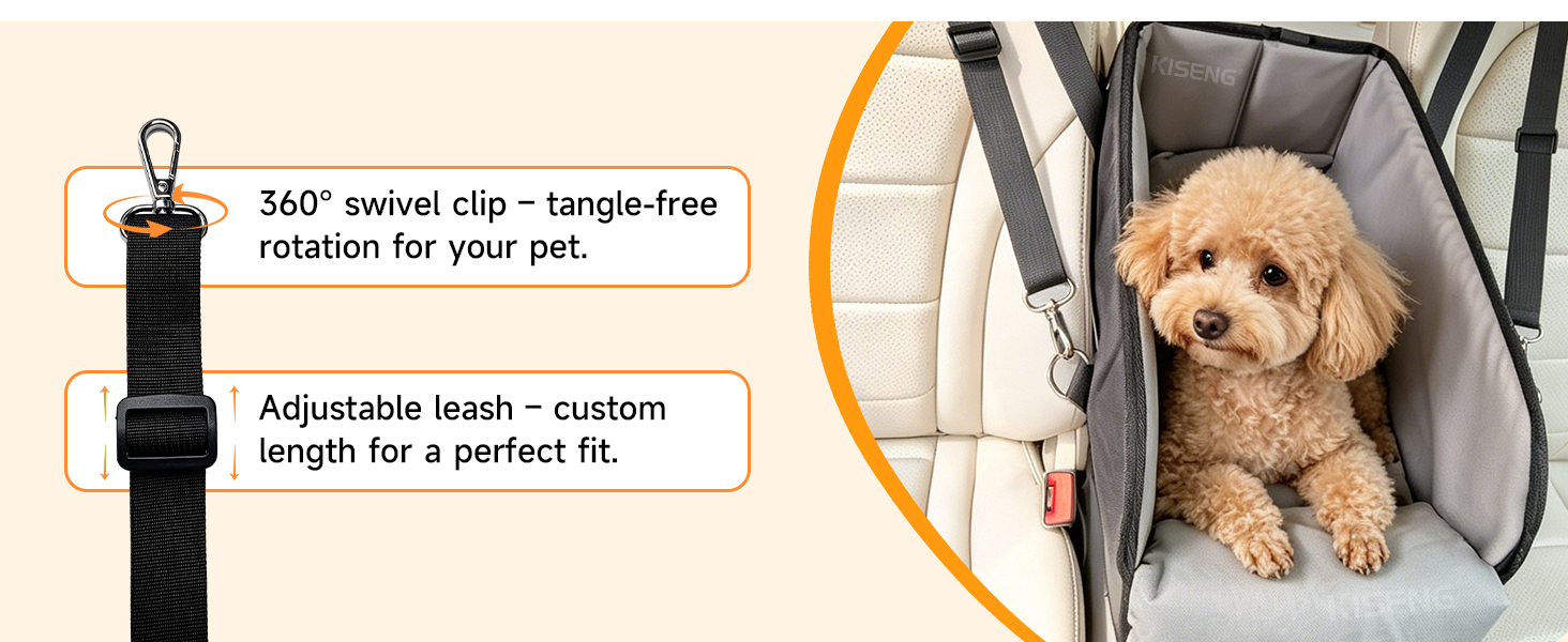 360° swivel clip - tangle-freerotation for your pet.