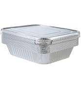 Aluminum Pans With Lids 9x13 [10 Sets] Aluminum Foil Pans Trays With Lids - Half Size Tin Foil Di...