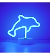 ENUOLI Dolphin Gifts Decor Dolphin Light Night Sign LED Lamp Neon Marquee Battery USB Operated Ta...