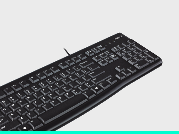 Logitech K120 Wired Keyboard for Windows, USB Plug-and-Play, Full-Size, Spill-Resistant