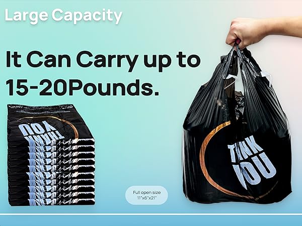 thank you bags bulk plastic shopping carry out grocery store checkout to go white hdpe