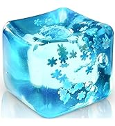 Stress Balls Ice Cube with Snow Piece Inside for Your Best Mellow and Chill, Silent Nice Square S...
