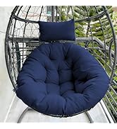 DANGHOOGY Outdoor Egg Chair Cushion, Waterproof Hanging Chair Cushion with Headrest Pillow, Egg C...