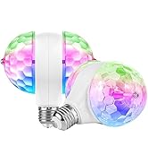 MINO ANT - Luces estroboscópicas de bola de discoteca para fiestas, 6 W, E27, RGB, multicolor, lu...