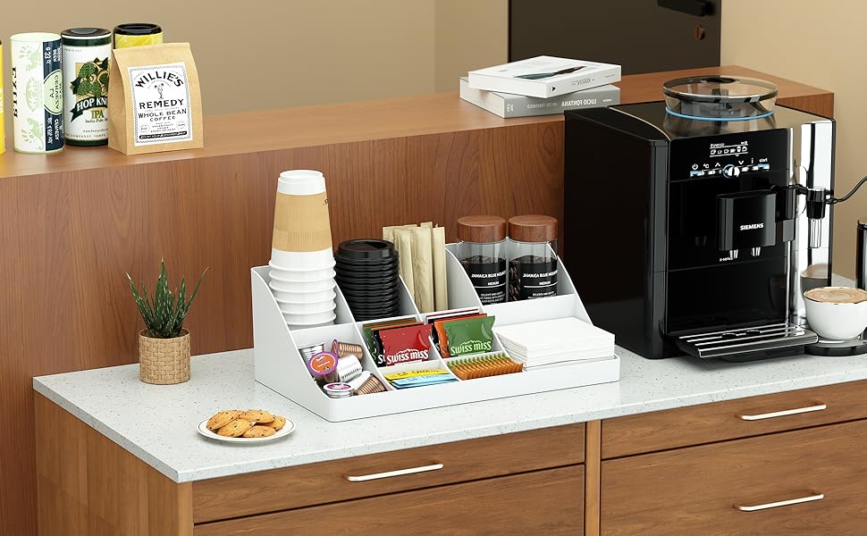 Coffee Station Organizer, Coffee Bar Cup Holder, Kitchen Countertop