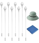 BENECREAT 8Pcs Pearl Hat Pin, ABS Plastic Imitation Pearl Brooch, Platinum Brass Pin Stick Vintag...
