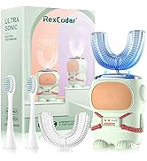 Ultrasonic Kid's U-Shaped Electric Toothbrush, IPX7 Waterproof, Five Cleaning Modes, 60S Smart Re...