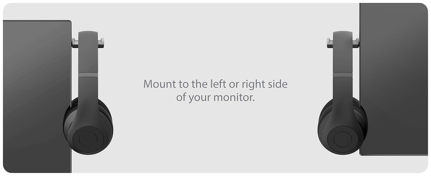 Mount to the left or right side of your monitor.