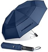MRTLLOA 54/62 Inch Large Folding Golf Umbrella, Oversize Double Canopy Vented 10 Ribs Windproof C...