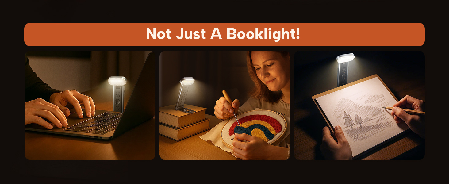 led rechargeable book light for reading in bed