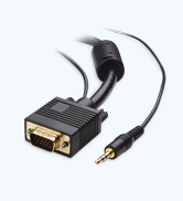 VGA Cable with Audio (SVGA Monitor Cable with 3.5mm Stereo Audio)