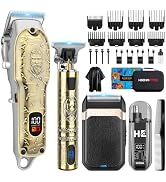 HIENA PRO Hair Clippers for Men Professional, Cordless Barber Clipper and T-Blade Beard/Hair Trim...