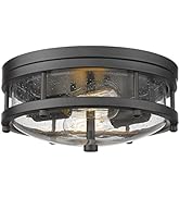 Rosient Flush Mount Ceiling Light Fixture, Modern Farmhouse Semi Ceiling Light with Seeded Glass ...