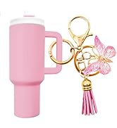 EIiovcnya 4Pcs Mini Tumbler Stanley Cup Keychain Chapstick Holder, Cute Key Ring for Women Wallet...