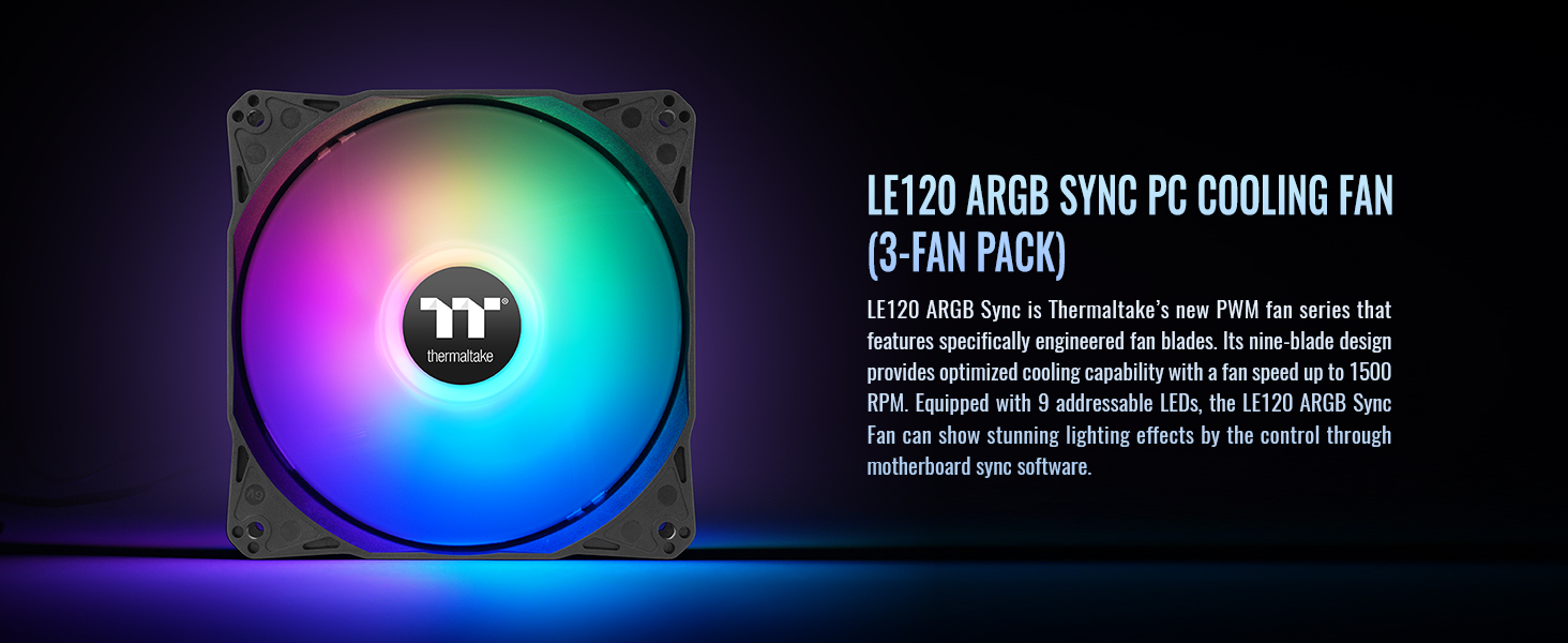 LE120 ARGB Sync PC Cooling Fan (3-Fan Pack)