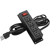 Wall Mount Power Outlet Strip, 4 Outlet Mountable Power Strip with Switch, Under Desk Power Strip...