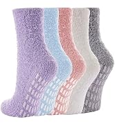 kepiibi 5 Pairs Fuzzy Socks For Women, Cozy Fluffy Soft Socks, Sleeping Slipper Hospital Sock