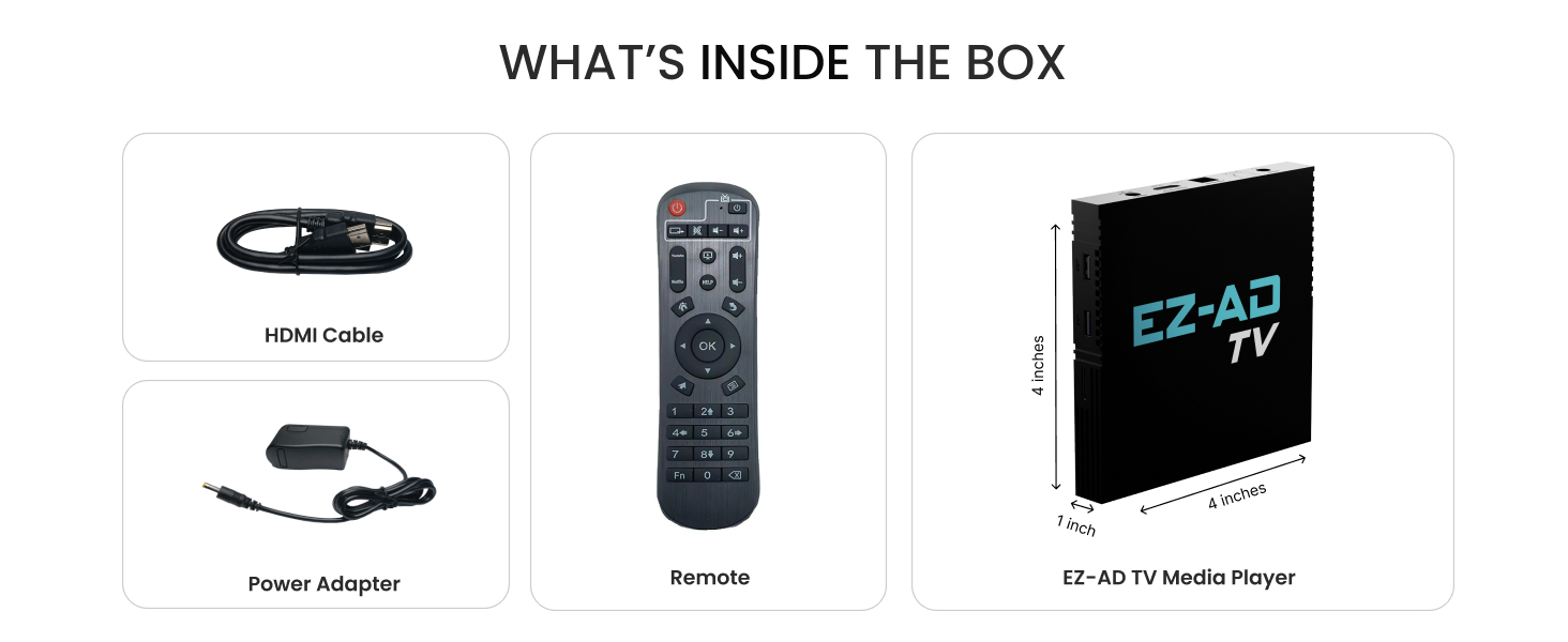 Digital Signage player, signage media player, media player 4k, advertising player, ez ad