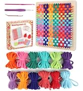 Weaving Loom Kit, Wooden Potholder Loom Kit with Step-by-Step Instruction | Knitting Looms w/ 192...