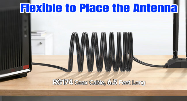 wired wifi 7 antenna with long extension cable