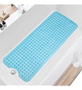TEESHLY Bath Tub and Shower Mats, Non Slip 40 x 16 Inch Extra Large Bathtub Mat, Machine Washable...
