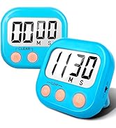 2 Pack Kitchen Timers Loud Ring Digital Timers for Cooking Magnetic Blue
