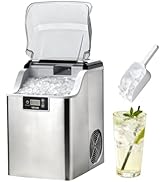 VEVOR Countertop Ice Maker, 44 lbs per Day, Self-Cleaning Portable Machine with Scoop, 4 lbs Ice-...