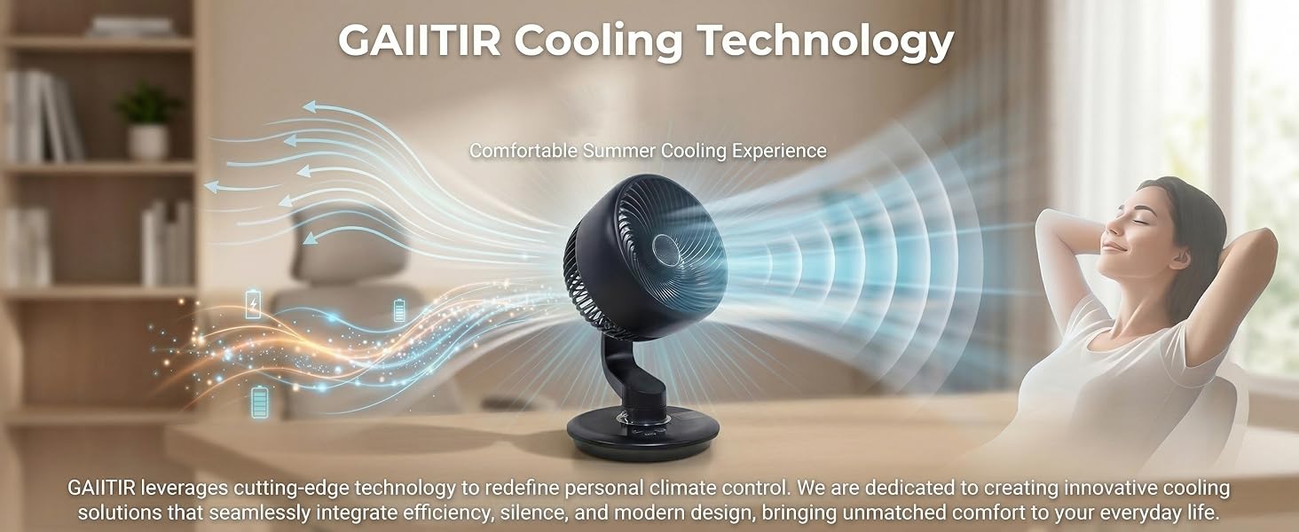 GAIITIR fan dedicated to providing comfortable cooling experiences through innovative design.