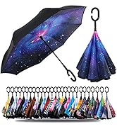 Spar. Saa Double Layer Inverted Umbrella with C-Shaped Handle, Anti-UV Waterproof Windproof Strai...