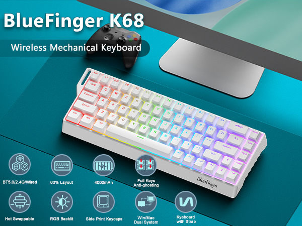 60 percent keyboard 60% percent keyboard Wireless keyboard Bluetooth keyboard