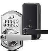TEEHO TE004 Keyless Entry Keypad Door Lock with Handle - Front Digital Door Electronic Deadbolt w...