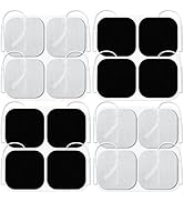 16 Pads of Easy@home 2"x 2" TENS Unit Reuseable Self Stick Carbon Electrode Pad - Non Irritating ...