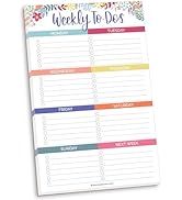 bloom daily planners Undated Weekly Tear-Off To Do List Planning Pad with Magnets - Hanging Notep...