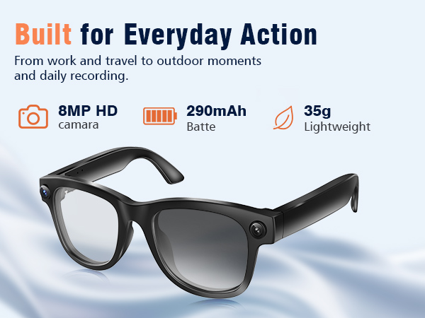 8MP HD Bluetooth Glasses