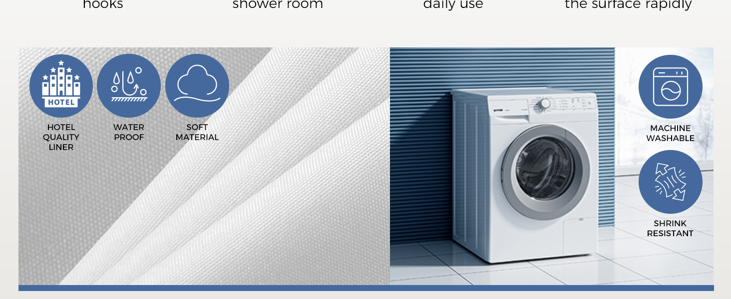 ENJOY YOUR BATH WITH DOWNLUXE SHOWER CURTAIN LINER