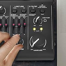 3 Channel Bluetooth Audio Mixer - DJ Sound Controller Interface with USB Soundcard for