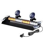 WOWTOU Aluminum Housing Amber White LED Emergency Strobe Dash Light bar for Trucks Construction V...