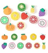 Sparkeads 11 Pcs PVC Fruit Charms Mixed Shapes Fruit Beads Tiny Food Charm Lemon Grape Peach Loos...