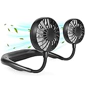 Portable Neck Fan, Hand Free Personal Hanging Neck Sports Fan USB Rechargeable (3 Speed Adjustabl...