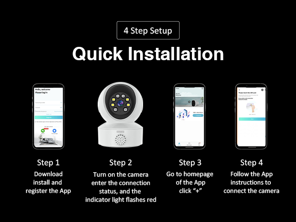 EVERSECU Smoke &amp; Gas Detection Home Security Camera with Sound Alarm 
