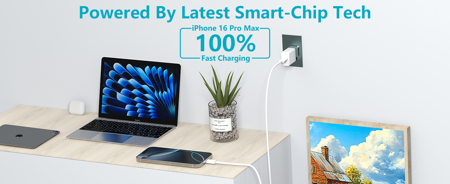 Apple MFi Certified iPhone 17 Charger Fast Charging 20W USB C Charger Block Type C Wall Charger