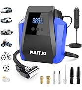 PULITUO Tire Inflator Portable Air Compressor - Car Accessories 12V DC Air Pump for Car Tires wit...