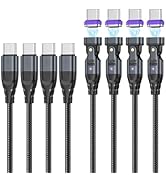 USB C Magnetic Charging Cable 240W (4 Pack,1ft+3ft+3ft+6ft), 16Pin Type C to Type C Magnet Phone ...