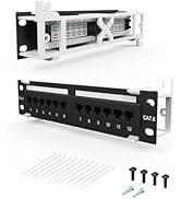 Enmane 12 Port CAT6 Keystone Patch Panel Mini Wall Mount Bracket Included and 89D Bracket UTP, 56...