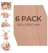 ACMER Peach Plywood Sheets 300x300x3mm, Unfinished Wood for Laser Engraving &amp; Cutting, CNC, DIY C...