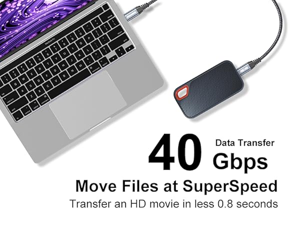 usb c data cable 40gbps