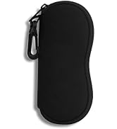 Hion Sunglasses Case Ultra Light Neoprene Zipper Eyeglass Soft Case with Belt Clip