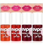 evpct 4Pcs Apple Strawberry Watermelon Cherry Korean Water Pink Red Lip Tint Lip Inks Stain Set f...