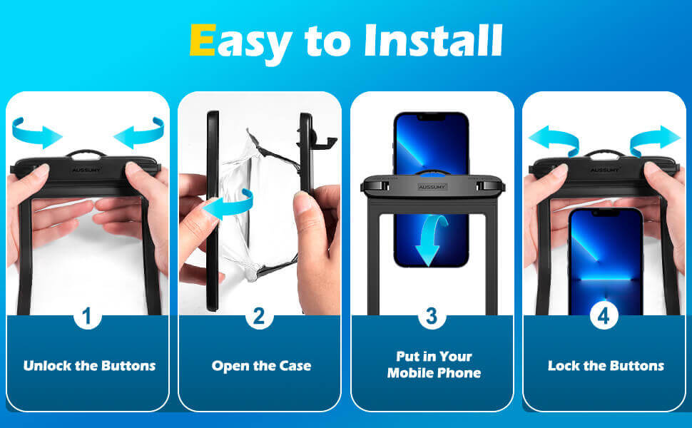 3 Pack Large Waterproof iPhone Pouch