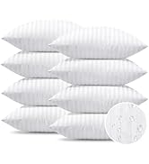 OTOSTAR Pack of 8 Outdoor Pillow Inserts 20x20 Inch Waterproof Throw Pillow Inserts Water Resista...